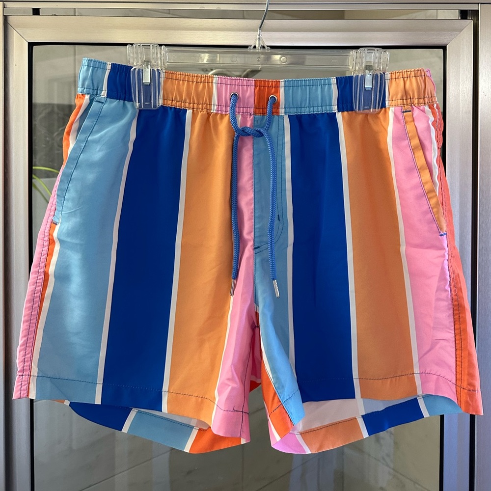 Men’s striped swim shorts